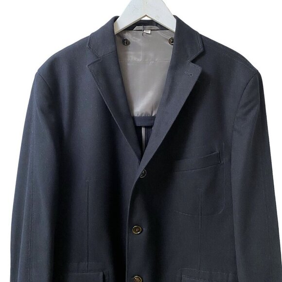 JKT NEW YORK Mens Jacket 46R Navy Blue Blazer Layered w/ Removable Collar Vest - Picture 4 of 14